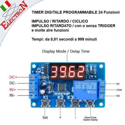 Timer 12v 24funz - 12v, 0.01sec
